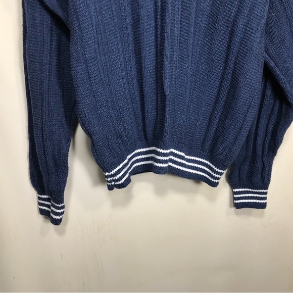 Vintage JANTZEN Mens Sz XL VNeck Cable Knit Sweater Chunky  Oversized - Picture 2 of 9